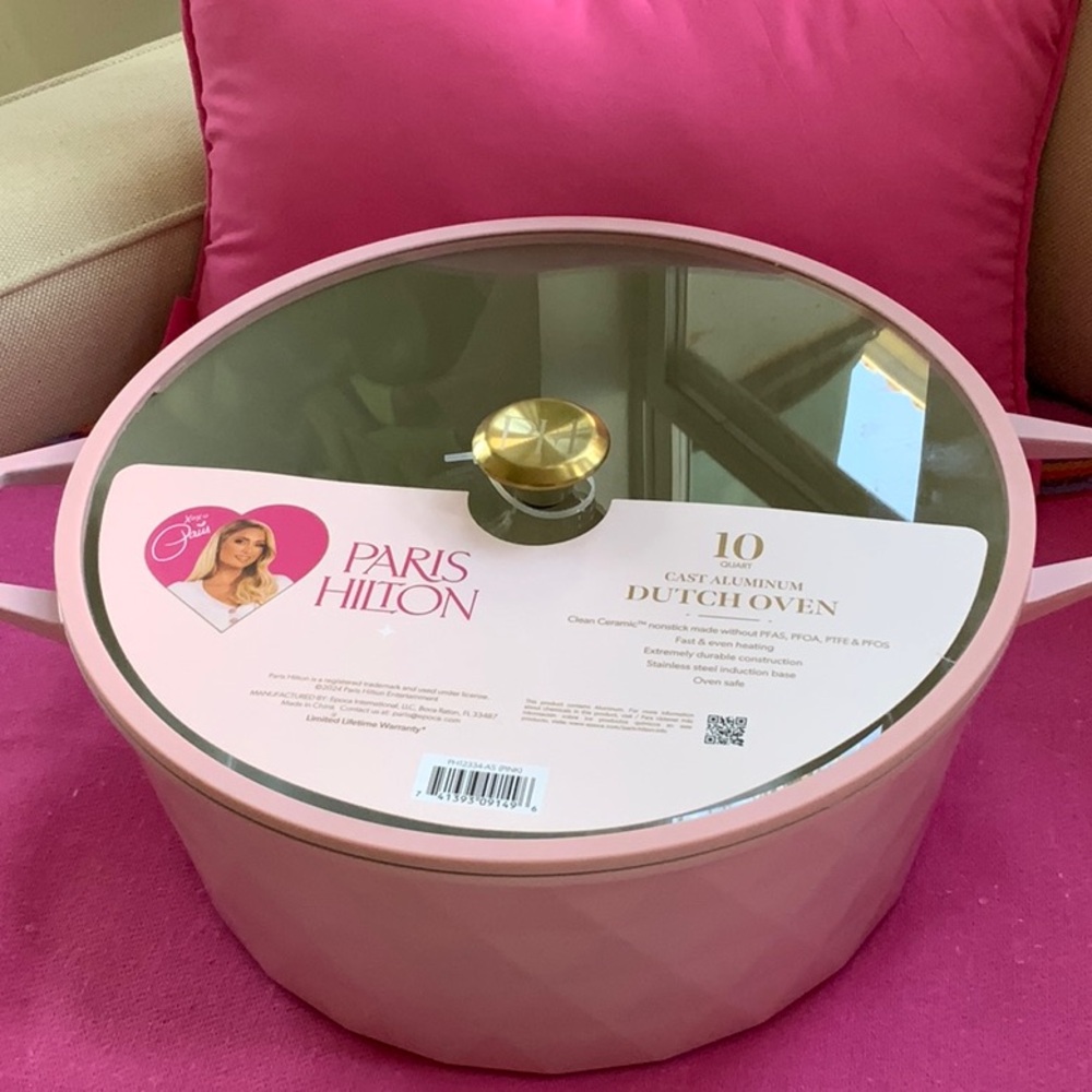 💖💞10 QUART Paris Hilton Ceramic Nonstick Cast Aluminum Dutch Oven